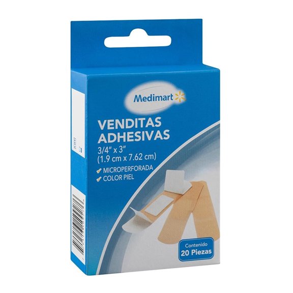 Venditas adhesivas Medimart color piel 20 pzas