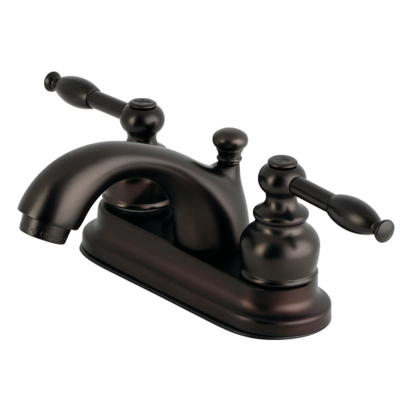 Kingston Brass FB2605KL Double-Handle 3-Hole Deck Mount 4-Inch Centerset Bathroom Faucet with Pop-Up Drain in Oil Rubbed Bronze