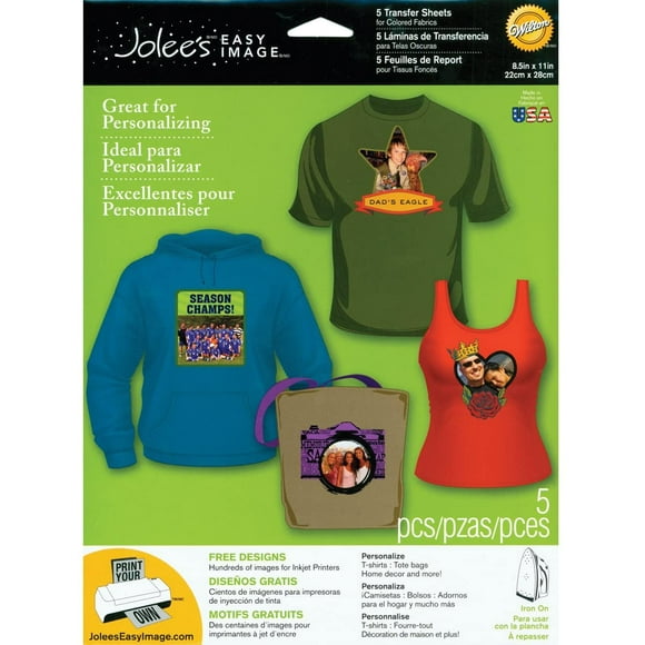 EK Success 56-47008 Jolee's Boutique Easy Image Iron-on Transfer Paper, Colored Fabrics