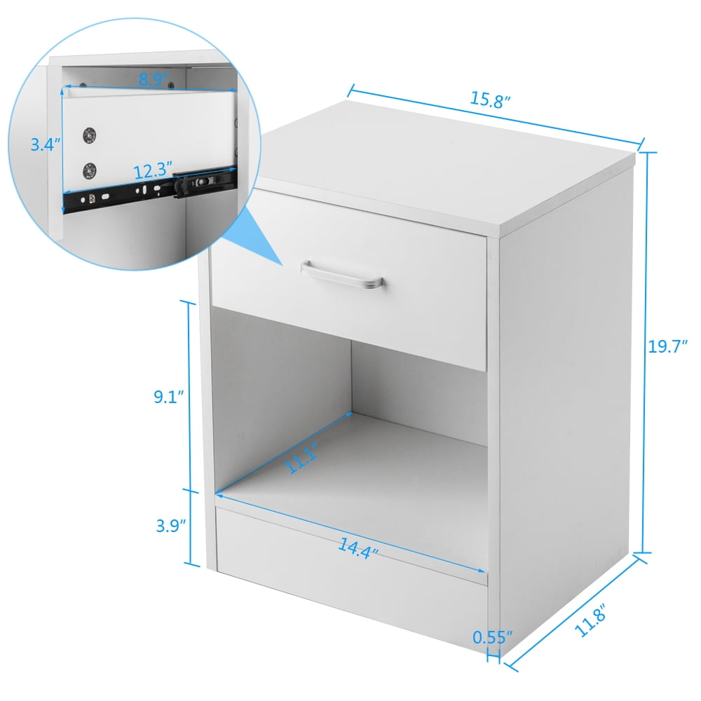 Lowestbest Nightstand Set of 2, Living Room Locker, End Table, Drawer Nightstand, Bedside Table for Bedroom, Storage Shelves and Drawer, White Lowestbest Nightstand Set of 2, Living Room Locker, End Table, Drawer Nightstand, Bedside Table for Bedroom, Storage Shelves and Drawer, White