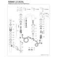thumbnail image 6 of Kingston Brass KB8965CKL Kaiser Two-Handle 3-Hole Deck Mount Widespread Bathroom Faucet with Pop-Up Drain in Oil Rubbed Bronze, 6 of 8