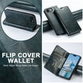 thumbnail image 5 of Case for iPhone 16e, Magnetic Matte Premium PU Leather Stand Flip Cover with Card Slots and Wallet, Shockproof and Full Body Protection Compatible with iPhone 16e - Blue, 5 of 6