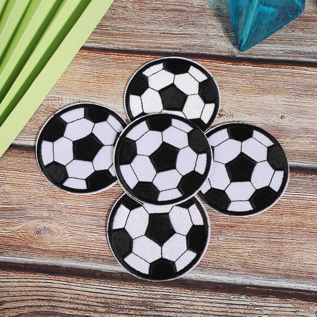 Parches bordados de balones de fútbol 10 piezas de tela deportiva de fútbol parches bordados apliques máquina mochila accesorios de ropa parche adhesivo insignia ANGGREK Otros