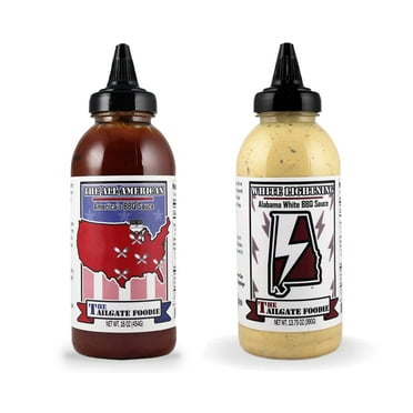 The Tailgate Foodie's: Two Pack Sauce Bundle (1) All-American Barbecue Sauce, (1) White Lightning (Alabama White Style) Barbecue Sauce
