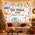 thumbnail image 3 of Do Yoga Stay Pawsitive Dogs in Yoga Poses, Playful Illustration Style for Dog Lovers, Dog Yoga Wall Art Birthday Gift, Tapestry Wall Hanging for Yoga Room and Dorm, 3 of 7