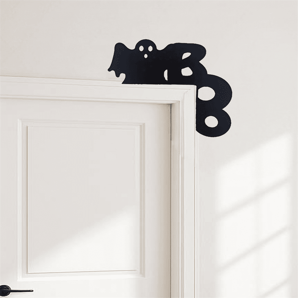 Iron Ghost Door Hanger Halloween Decor Lightweight Spooky Wall Art for Front Door Bedroom Office Gift