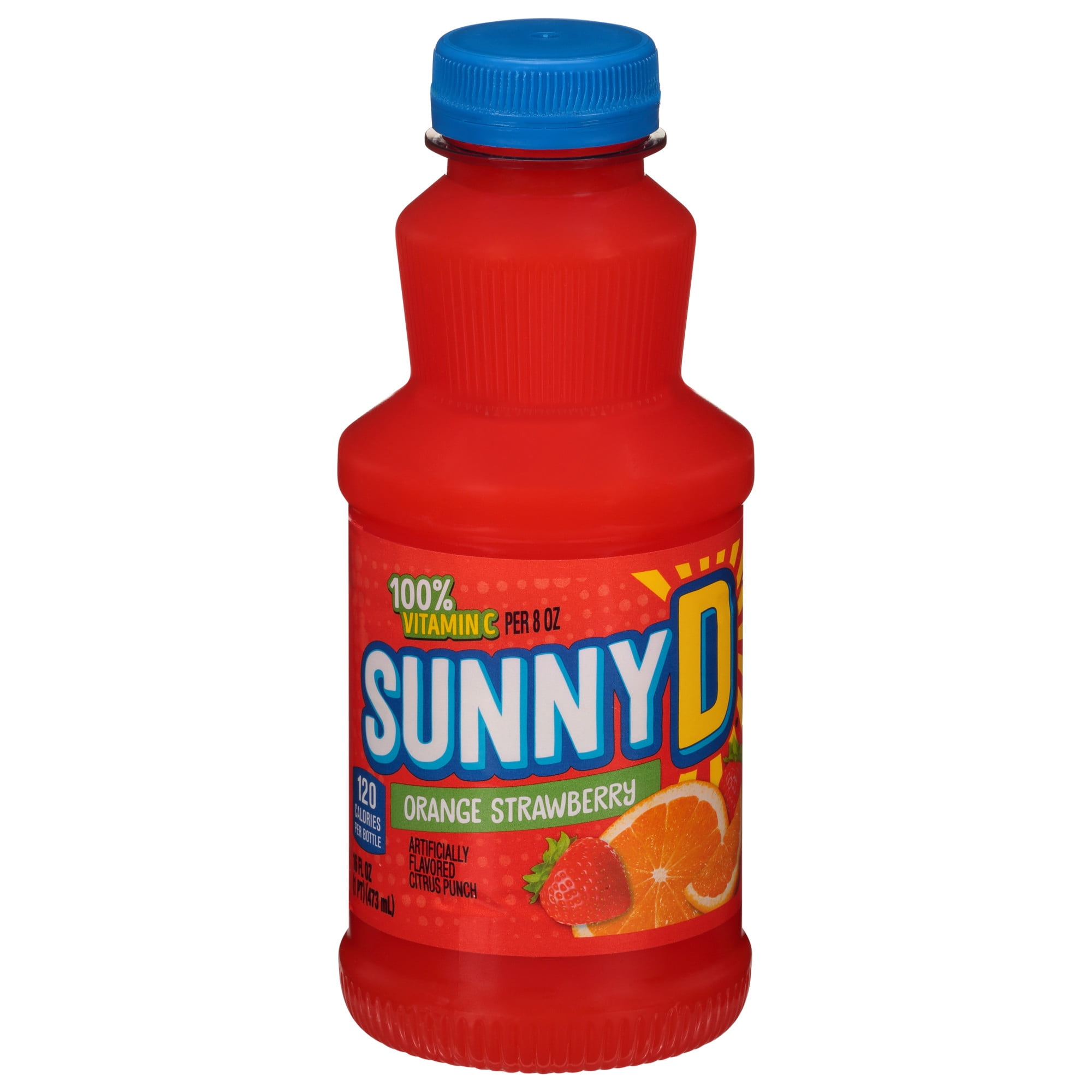 SUNNYD Orange Strawberry Juice Drink, 16 fl oz Bottle