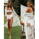 thumbnail image 5 of Traje de baño para mujer, pareo, kimono, vestido largo de playa con encaje floral, ropa de baño, protección solar, 5 of 5