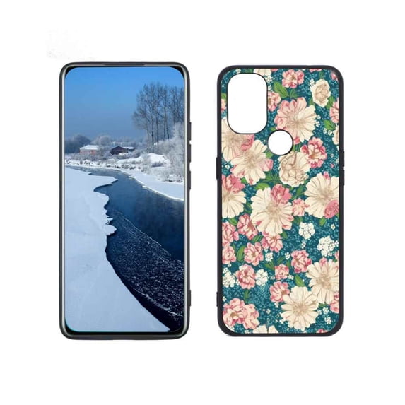Compatible with OnePlus Nord N10 Phone Case, Vintage-Floral-Flower25 Case Men Women, Flexible Silicone Shockproof Case for OnePlus Nord N10