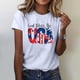thumbnail image 1 of Fiudx Ropa de Mujer Mujer Casual Verano Impresión Manga Corta Cuello Redondo Suelta Camiseta Blusa Tops, 1 of 4