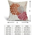 thumbnail image 5 of Orange Burgundy Red Pillow Covers 20x20 Dahlia Flower White Gray Elegant Colored Throw Pillows Farmhouse Outdoor Decor for Home Living Room Sofa Bed Modern Floral Linen Square Cushion Case, Set of 2, 5 of 6