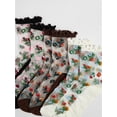 thumbnail image 4 of Women's 3 Pairs Sheer Mesh Socks Floral Thin Socks, 4 of 5