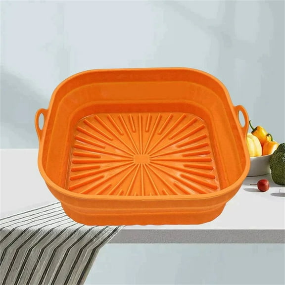 OEFNTAC Air Fryer BBQ Mat Thickened Foldable Heat- Reusable Silicone Pad for Grilling Oven