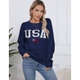 thumbnail image 4 of Sweaters for Women USA and American Flag Printed Crewneck Sweater Casual Loose Knitted Warm Pullover Sweater Shermie, 4 of 6