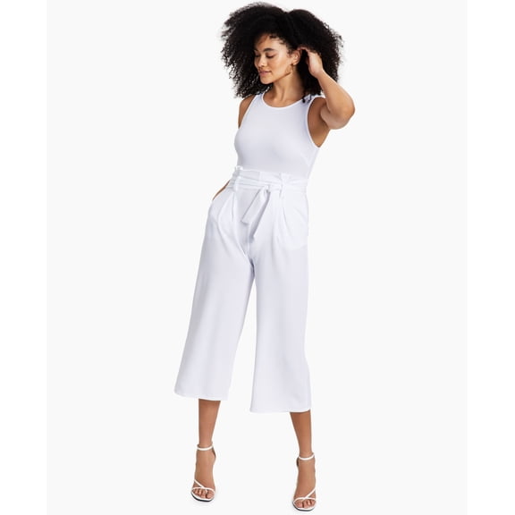 Tie-Front Jumpsuit Bright White XXL