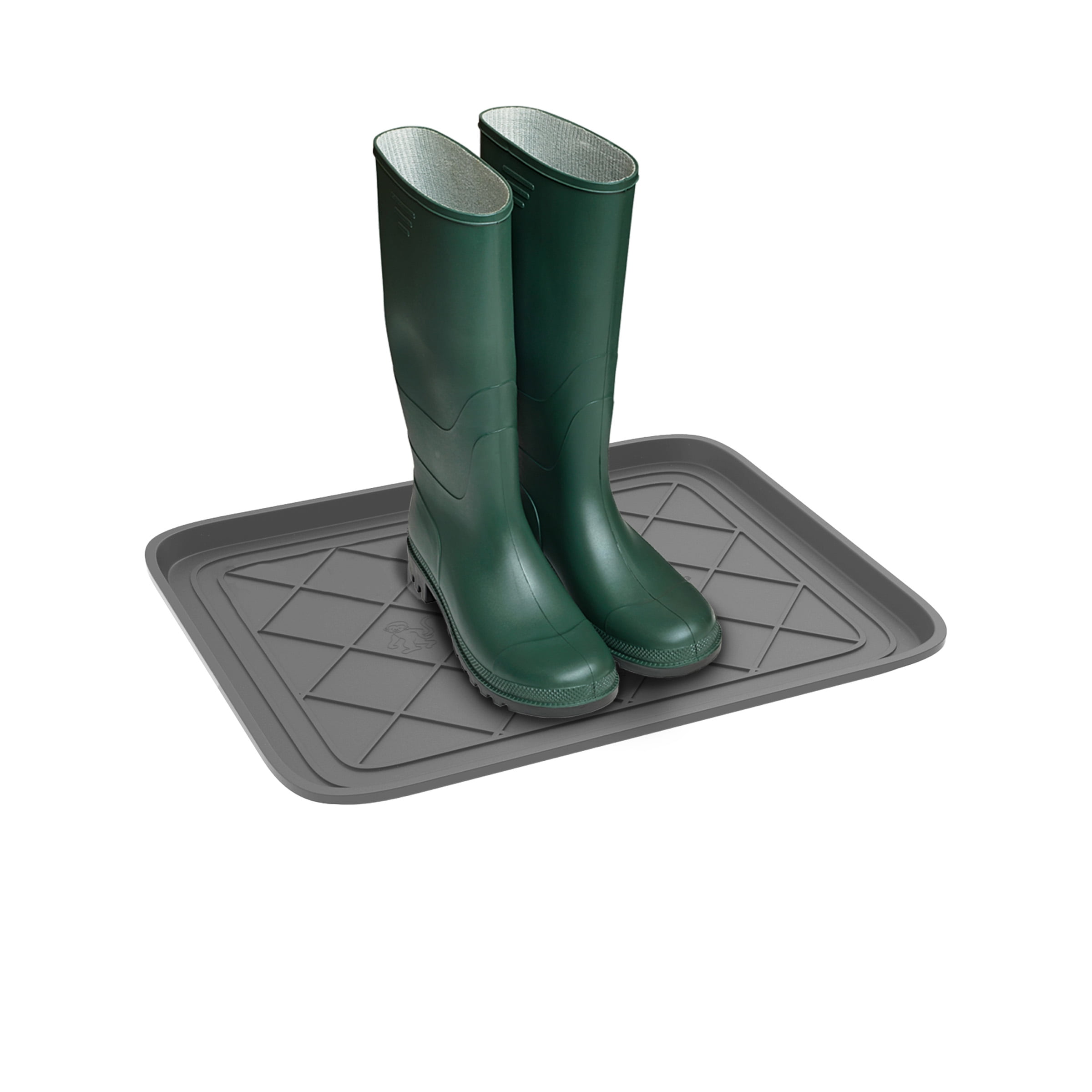 Stalwart All Weather Boot Tray - Small Water-Resistant Plastic Utility Shoe Mat for Indoor and Outdoor Use in All Seasons (Gray)