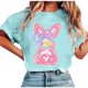 thumbnail image 1 of Tops de Manga Corta de Verano para las Mujeres Imprimir Blusa de Cuello Redondo, Moda Ligera de Poliéster Spandex, 1 of 7