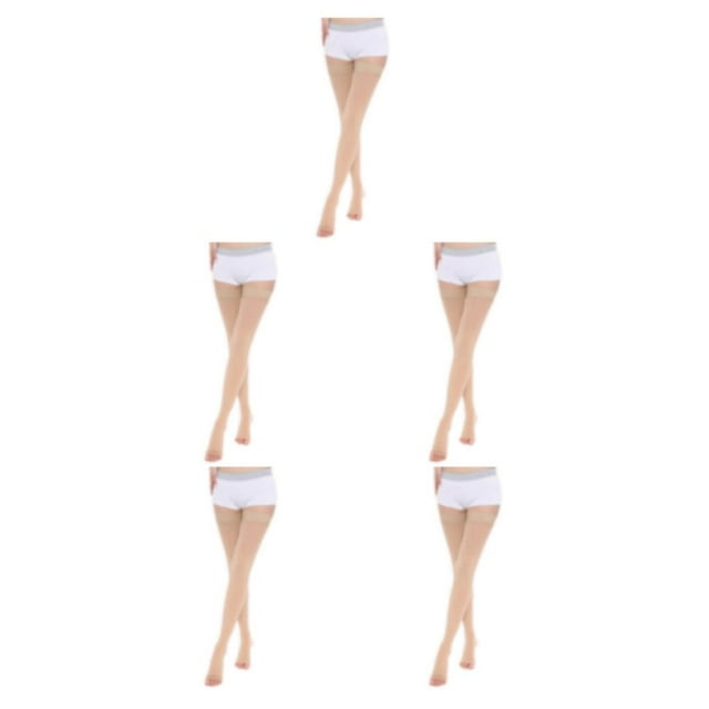 Wweixi Comfortable And Soft Compression Stockings Stay Active Stay Comfortable Open Toe-Skin Color XL 5Set