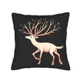 thumbnail image 4 of Whimsical Deer Throw Pillow Covers 18x18in Set of 2 - Light Pink with Intricate Antlers & Leaves Perfect for Couch Bed Car, 4 of 8