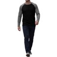 thumbnail image 2 of INSPIRE CHIC Men's Raglan T-Shirt Long Sleeve Crewneck Casual Baseball T-Shirts 2XL Black, 2 of 6