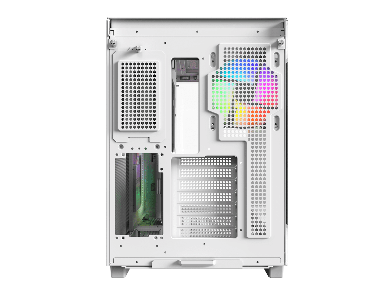 MONTECH KING 65 PRO ATX Mid Tower Gaming PC Case, Dual Chamber, High Airflow Mesh Panels, Supports RTX 40 Series, 3 Pre-Installed ARGB Fans, Tool-Free Access - White