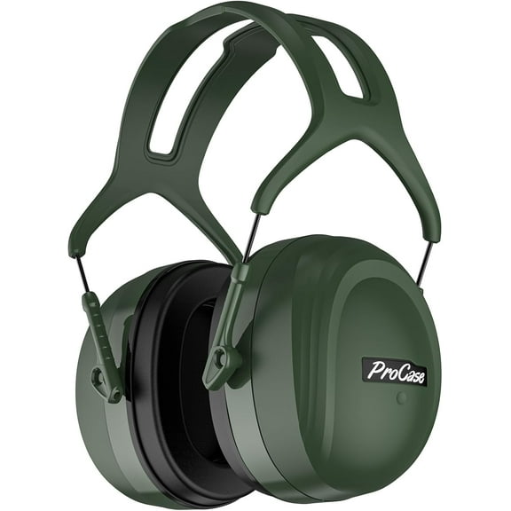 ProCase Extra Large SNR 37dB Noise Cancelling Headphones, NRR 30dB Hearing Protection Ear Muffs for Adults Noise Reduction, Wide Size Adjustment and Comfortable -Green