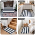 thumbnail image 6 of Navy Blue Khaki Striped Door Mat Indoor Outdoor, Gradient Horizontal Lines Non Slip Welcome Mat with Rubber Backing, Absorbent Fabric Front Door Mats Entryway Rug for Home Patio Entrance 18"x30", 6 of 9