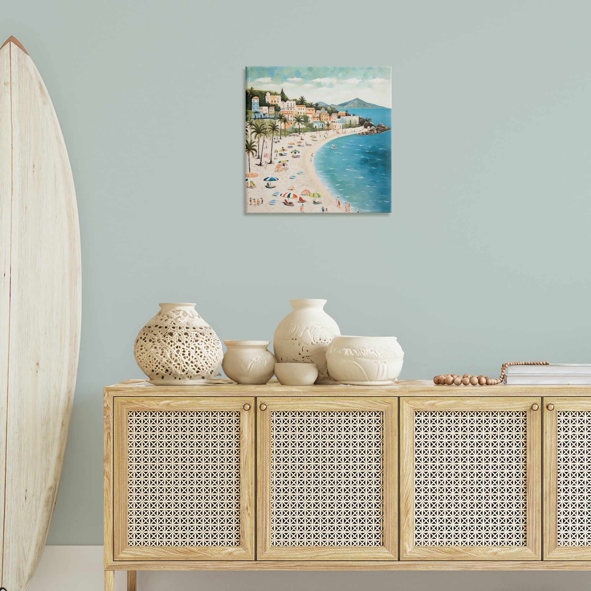 Stupell Industries Beach Water's Edge Nautical & Beach Painting Wrapped Canvas Art Print Wall Art, 24 x 24