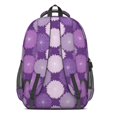 thumbnail image 3 of Geometric Flower and Dahlia Purple Backpack for School, Cute School Bag with Adjustable Shoulder Straps and Padded Back, 16.9"x12.6"x5.9", 3 of 5