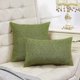 thumbnail image 2 of Juego de 2 fundas de almohada verdes, fundas de almohada cuadradas decorativas de lino rústico, 22x22 pulgadas, para sofá, decoración del hogar y granja (hy), 2 of 5