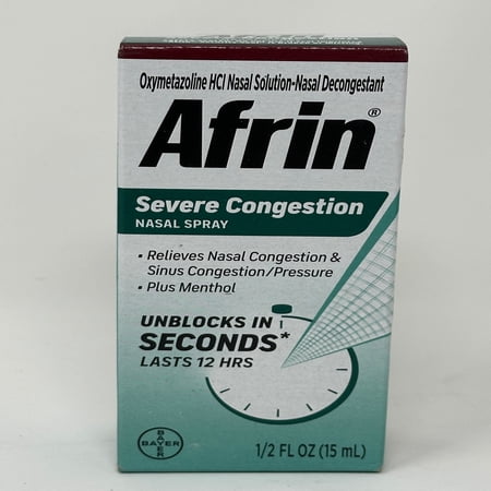 2 Pack - Afrin Severe Congestion Nasal Spray 15 mL