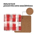 thumbnail image 4 of Multi-Shape Mdf Cork Coaster 4 Pieces Of Anti-Slip, Anti-Wear And Anti-Fouling 3.9in Easy To Clean And Stable Structure Indianred Checked Hand-Drawn Sketch_3 Square, 4 of 7