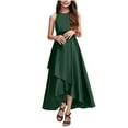 thumbnail image 1 of Bwiyojiz Tailles Mode 110-160 Robe de Performance Confortable Unie pour Filles Sans Manches à Col Rond Jupe Longue pour Enfants, Vert, 1 of 5