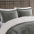 thumbnail image 5 of Woolrich Alton Ultra Soft Plush to Sherpa Berber Down Comforter Set, Charcoal/Ivory - Full/Queen, 5 of 5