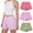 Red+Green+Pink, variant on REDESS Women's Pajamas Boxer Shorts Plaid Pattern Summer Casual Lounge Sleepwear，Sizes S-2XL 3 Pack