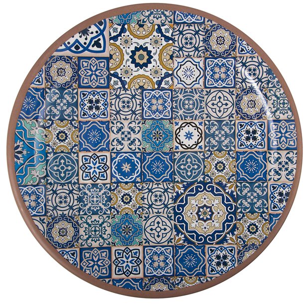 Melange 6Piece 100 Melamine Salad Plate Set (Moroccan Tiles) ShatterProof and Chip