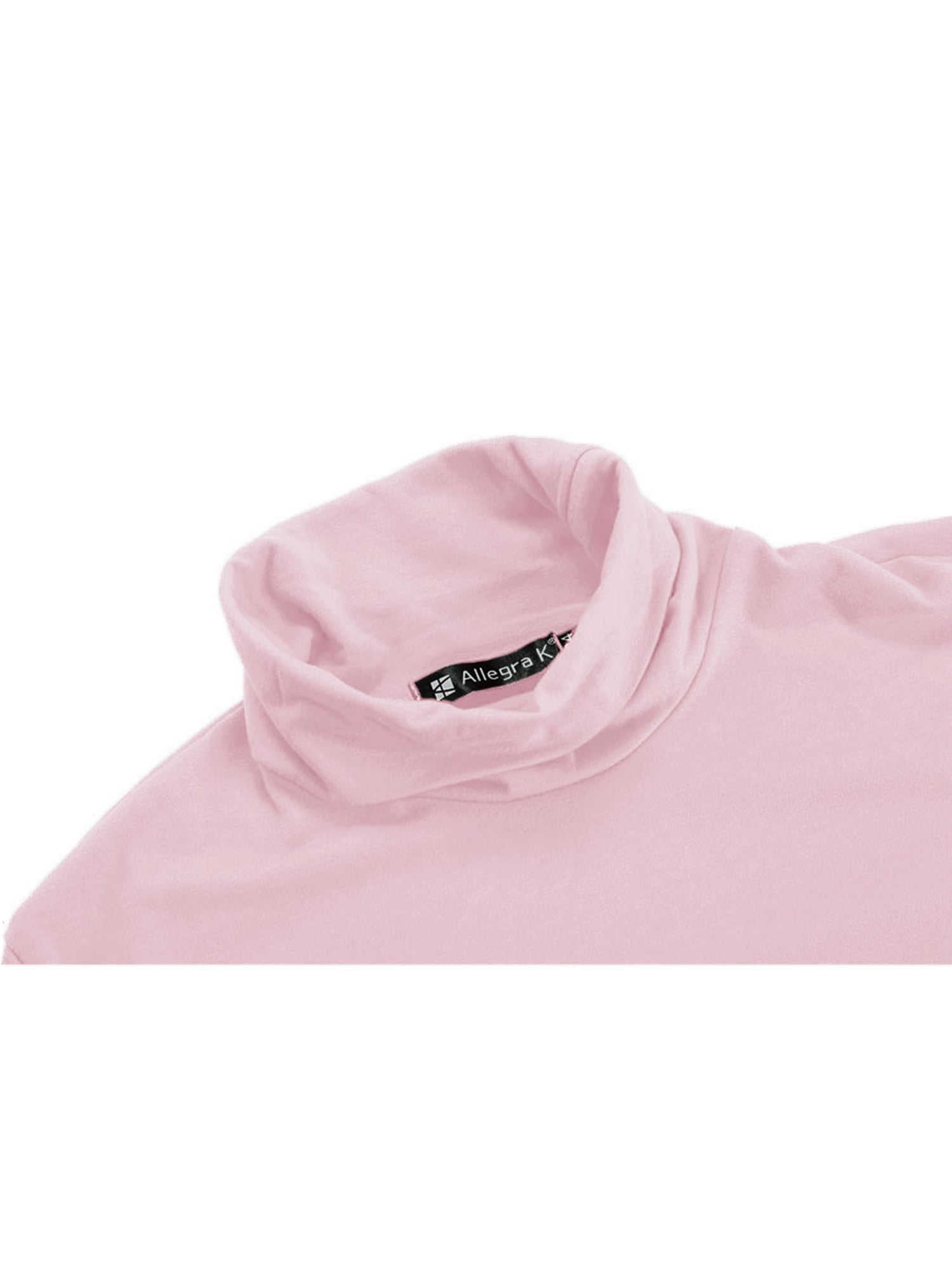 Unique Bargains Men's Pullover Lightweight Long Sleeve Top Turtleneck T-Shirt 34 Pink