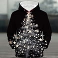 thumbnail image 4 of Cavosen Christmas Zip up Hoodies Big and Tall Long Sleeve Loose Hoodie Christmas Tree Graphic Stretch Drawstring Sweatshirt Outdoor Tops, 4 of 7