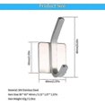 thumbnail image 3 of 4pcs Robe Towel Wall Hanger Coat Hooks Stainless Steel Rack Clothes Hat Hook Strong Adhesive Bathroom Hook(silver) - SNNGV, 3 of 4