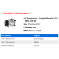 thumbnail image 2 of A/C Compressor - Compatible with 2013 - 2017 Audi Q5 2014 2015 2016, 2 of 2