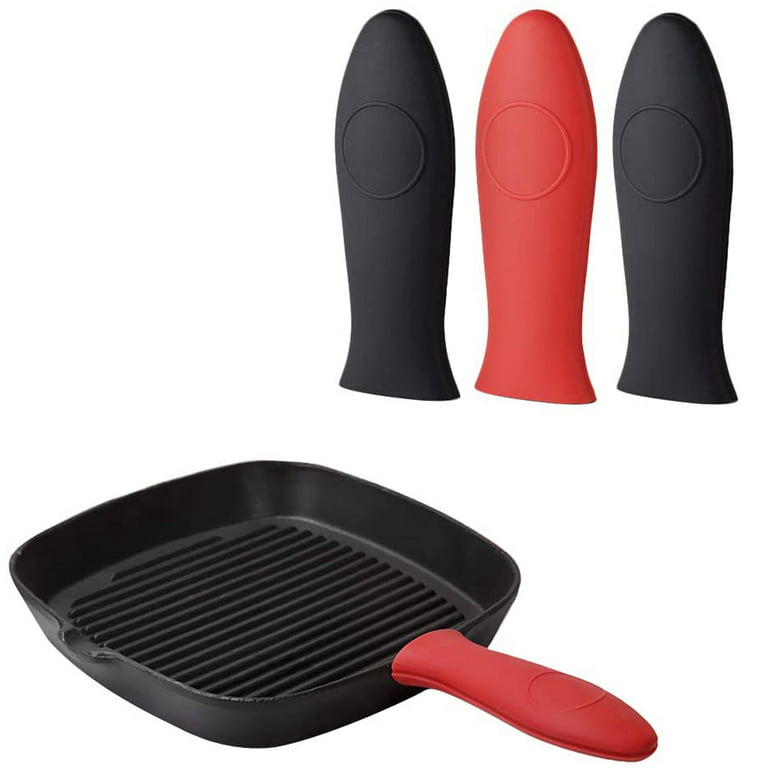 4 Pack Silicone Hot Handle Holders Cover Cast Iron Skillet Handle