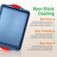 thumbnail image 4 of NutriChef Nonstick 3-Piece Baking Pans Set – Carbon Steel Bakeware with Blue Coating Inside & Outside and Red Silicone Handles, Durable and Reliable, Effortless Baking and Easy Cleanup (Blue), 4 of 8