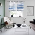 thumbnail image 4 of Blue Gray White Kitchen Curtains Small Short 39 Inch Length, Modern Abstract Mottled Aesthetic Grommet Top Bedroom Living Room Curtains, Light Filtering Cafe Curtain Drapes 2 Panels Set 55''x39'', 4 of 9
