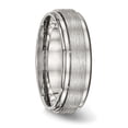thumbnail image 4 of Auriga Stainless Steel Brushed and Polished 7 mm Ridged Edge Band for Women Size 11.5, 4 of 6
