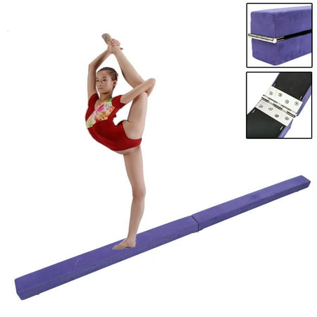 Zimtown Foldable Gymnastics Balance Beam, Sectional Floor Gymnastics Bar with Anti-Slip Base, for Junior Kids Home Gym Skill Performance , 7ft / 8ft / 9ft and Multi-color