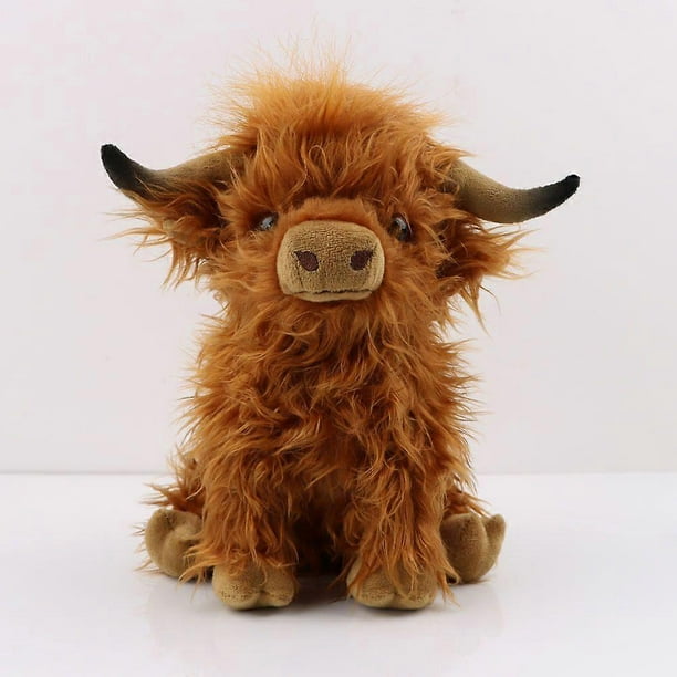 Highland Cow Plush Toy, 27cm/11', Cute Highland Cattle Soft Stuffed Doll, Cow Plush Pillow For Kids And Fans Christmas Gift