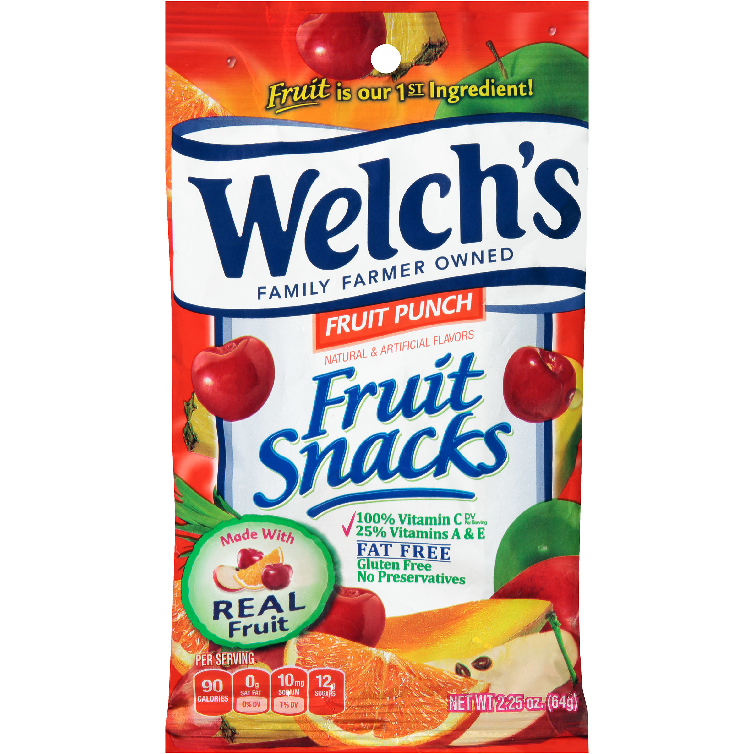 Welch's Fruit Punch Fruit Snacks, 2.25 Oz.