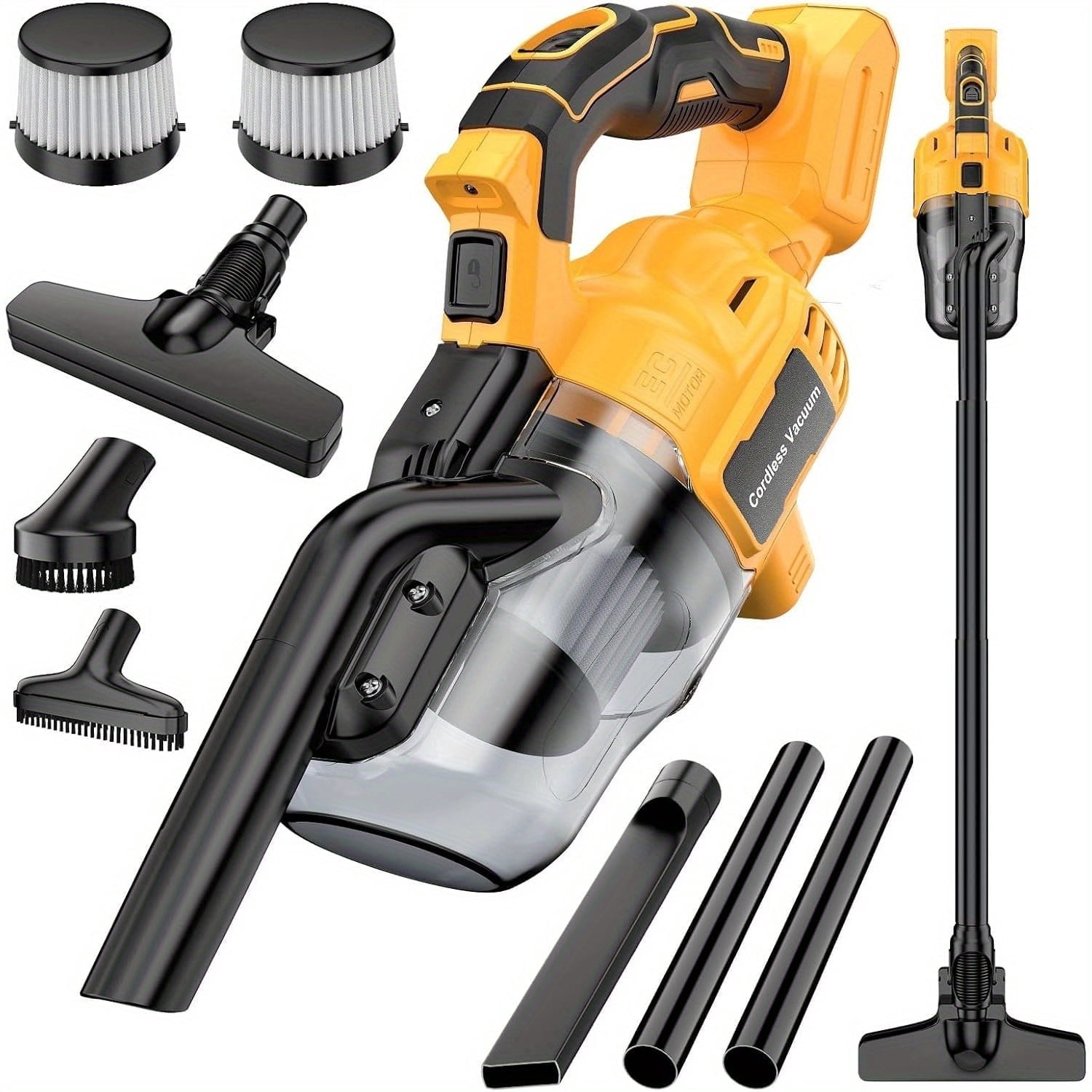 Cordless Vacuum Cleaner for Dewalt 20V Battery, Portable Handheld Vacuum Cleaner with 2 HEPA Filter, Power Shop Vacuum for Home, Car, Floor, Carpet (Battery Not Included)