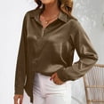 thumbnail image 4 of Bxsruta Blouse for Women, Women's Fashion T-shirt Long Sleeve Blouse Round Neck Casual Tops Coat Top, russet S, 4 of 9