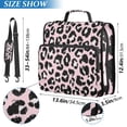 thumbnail image 3 of Haosy 3 Ring Zipper Binder with Shoulder Strap Waterproof Trapper Keeper 2 Inch D-Ring 500 Sheets Capacity, Pink Leopard, 3 of 8